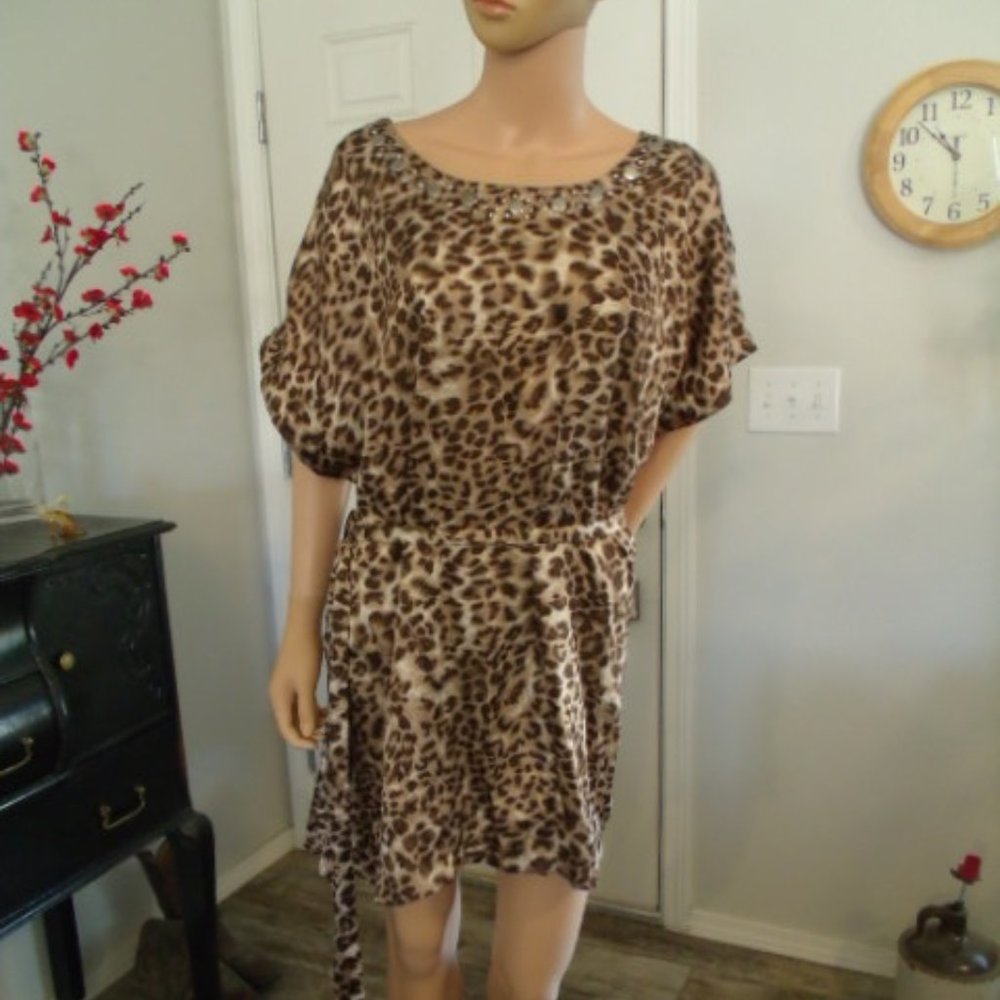 Apt. 9 - 2X Leopard Print Blouse w/Belt